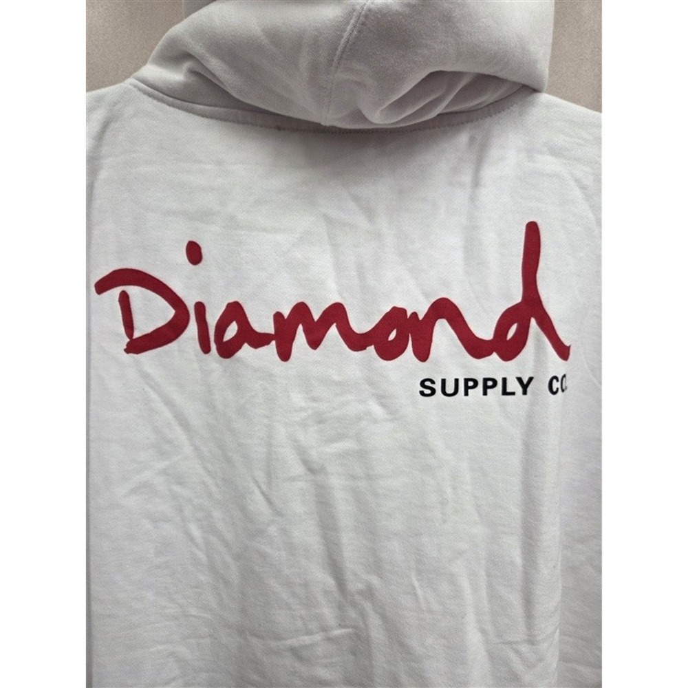 NWOT Diamond Supply XL White Red Hoodie Sweatshirt 132029